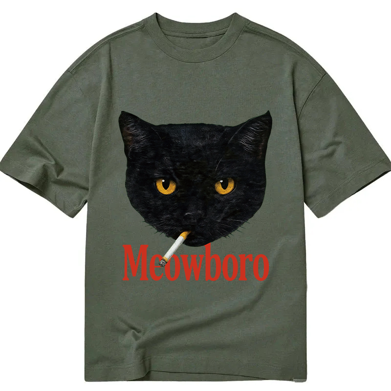 Tokyocanvas Smoking Black Cat Vintage Classic T-Shirt