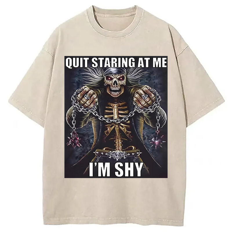 Tokyocanvas	 Quit Staring At Me Im Shy DTG Printing Washed T-Shirt