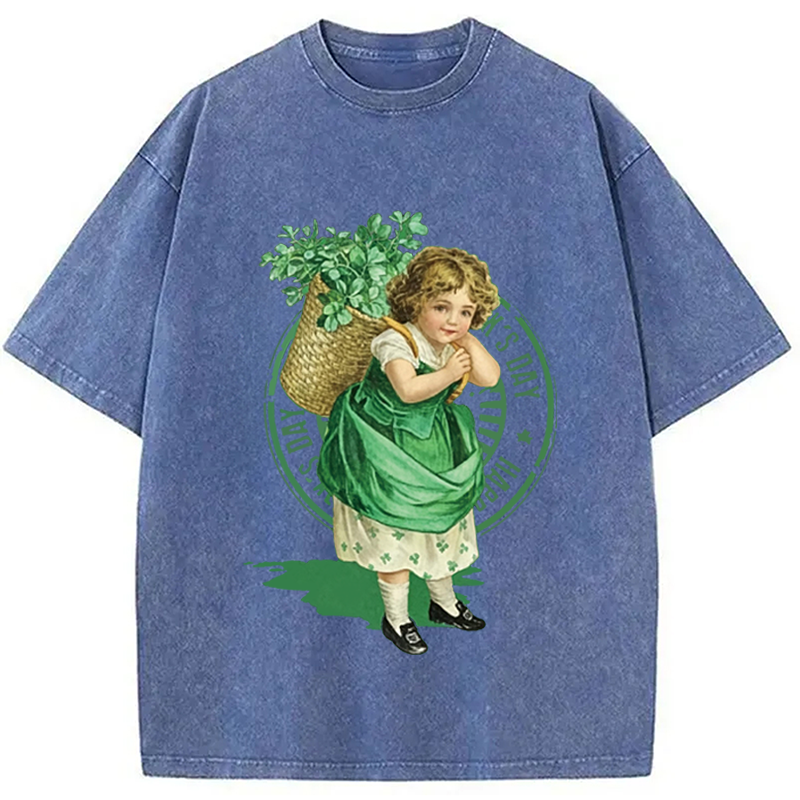 Tokyocanvas St Patricks Day Retro Washed T-Shirt