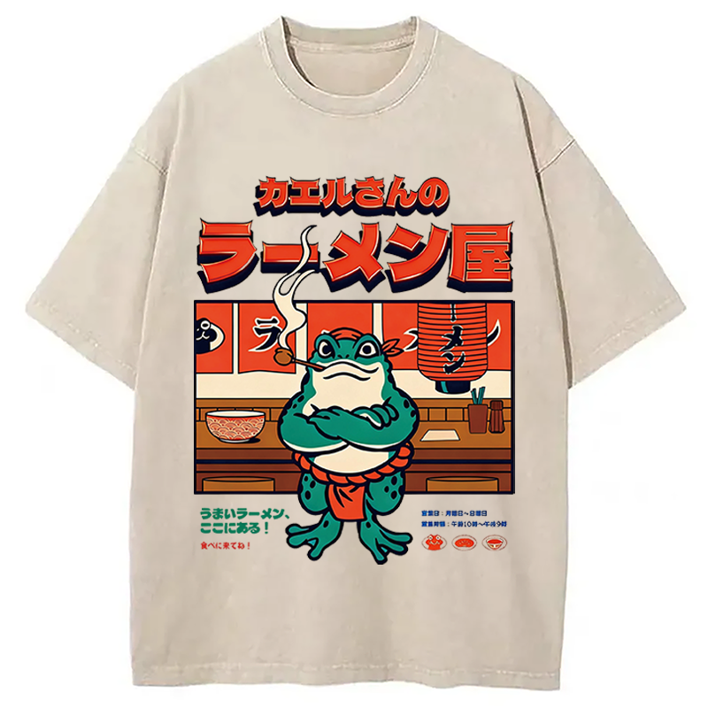Tokyocanvas Mr. Frog's Ramen Shop Washed T-Shirt