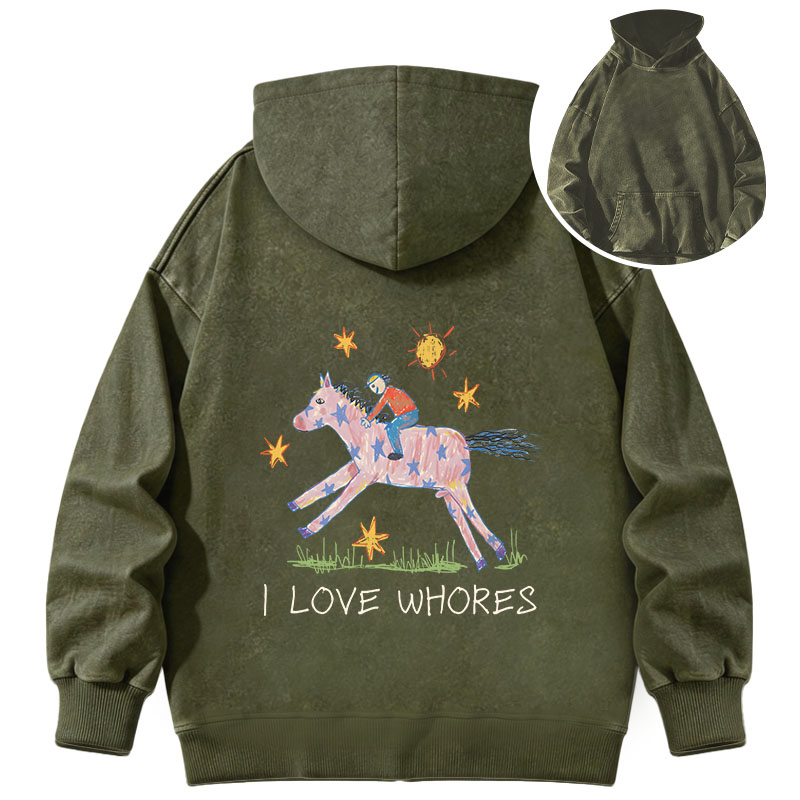 Tokyocanvas I Love Whores Washed Hoodie