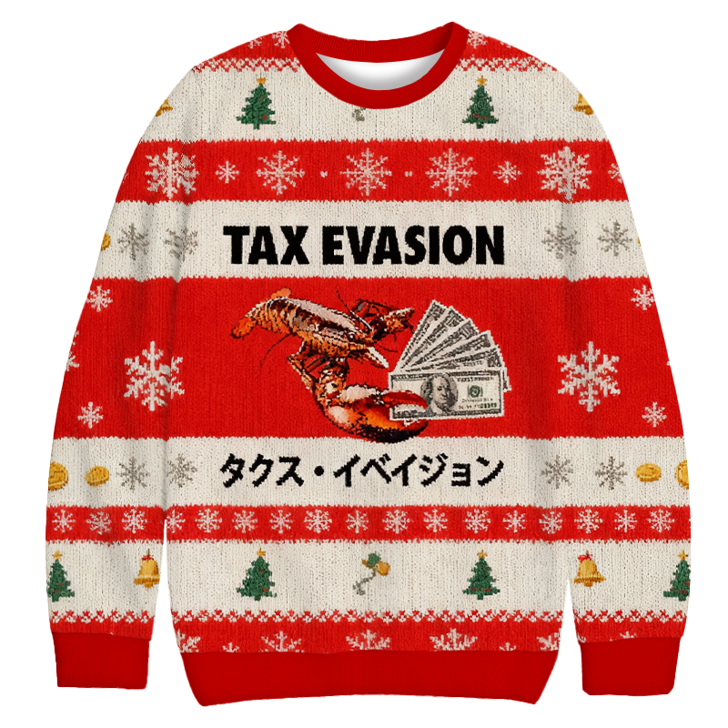 Tokyocanvas Red Tux Evasion Funny Christmas Ugly Sweatshirt