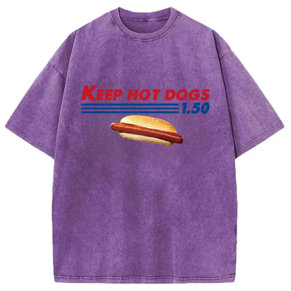 Tokyocanvas Funny Costco Hotdog Washed T-Shirt