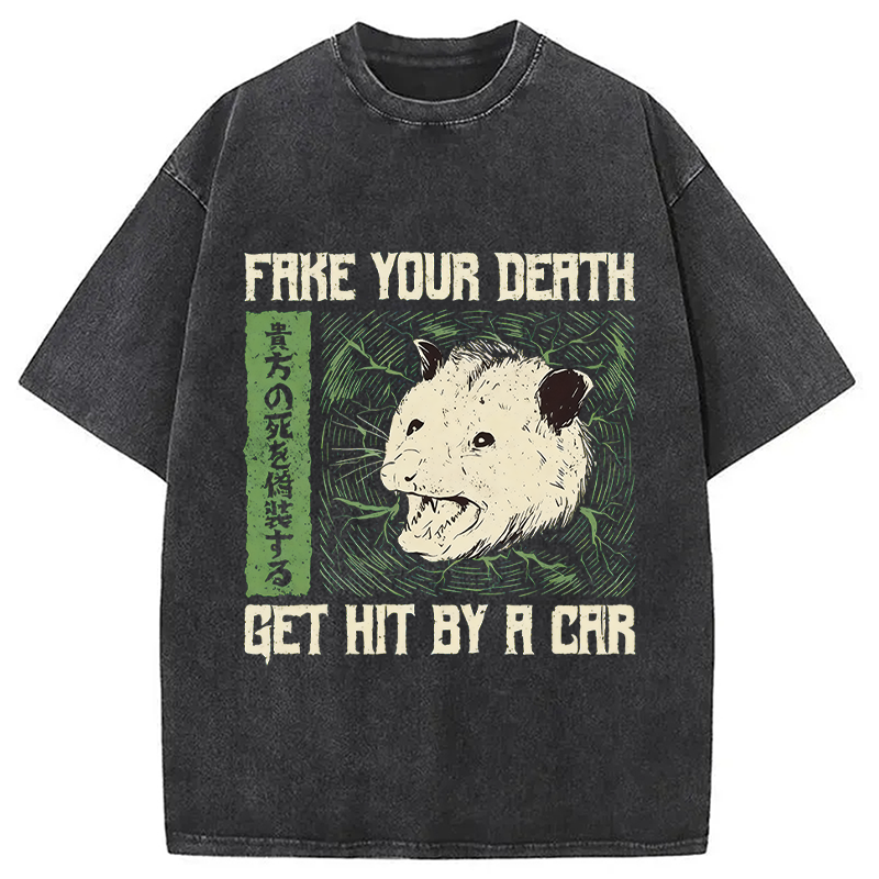 Tokyocanvas Fake Your Death Opossum Washed T-Shirt