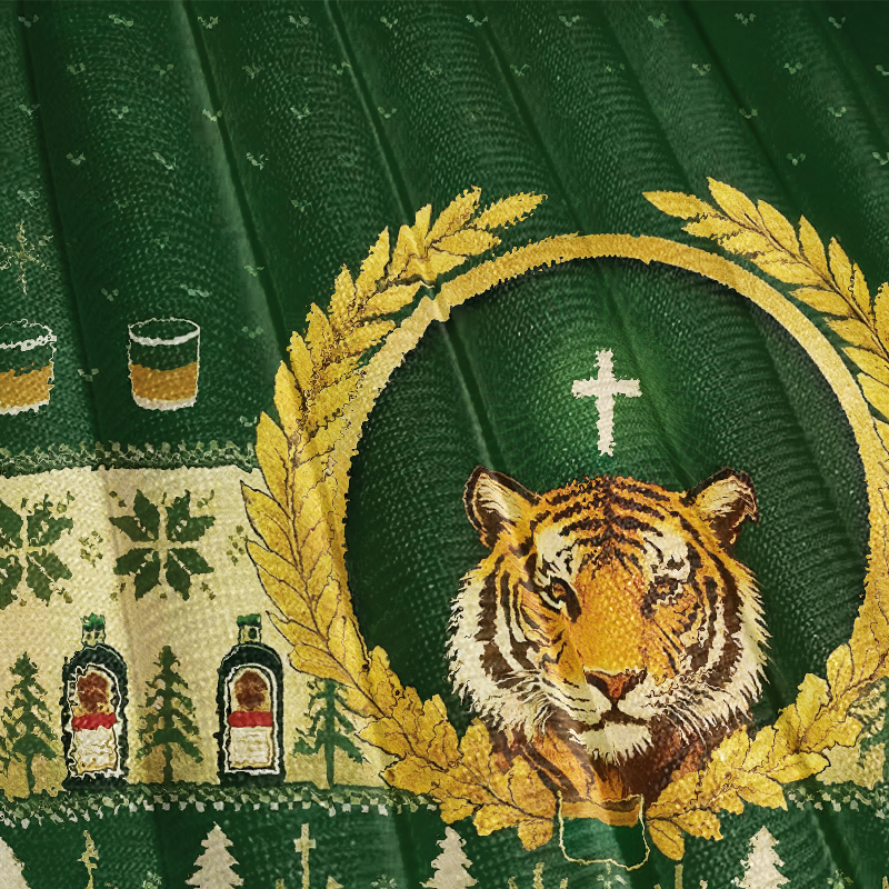 Tokyocanvas Green Tiger Christmas Ugly Sweatshirt