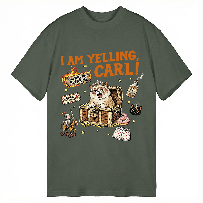 Tokyocanvas I am Yelling Carl Funny Cat Meme Classic T-Shirt