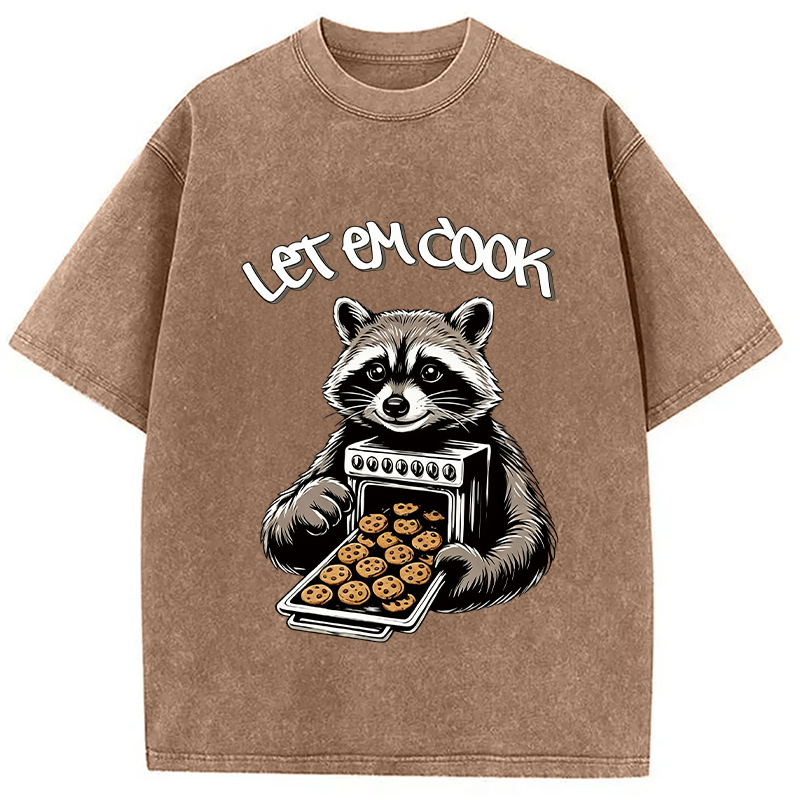 Tokyocanvas Let Em Cook Raccoon Washed T-Shirt
