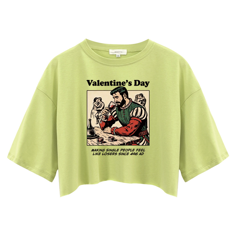 Tokyocanvas Funny Anti-Valentines Crop Top