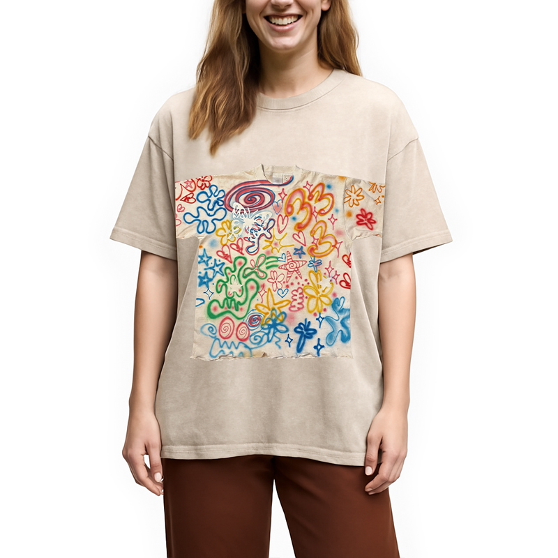 Tokyocanvas Graffiti Art Shirt Of Washed T-Shirt