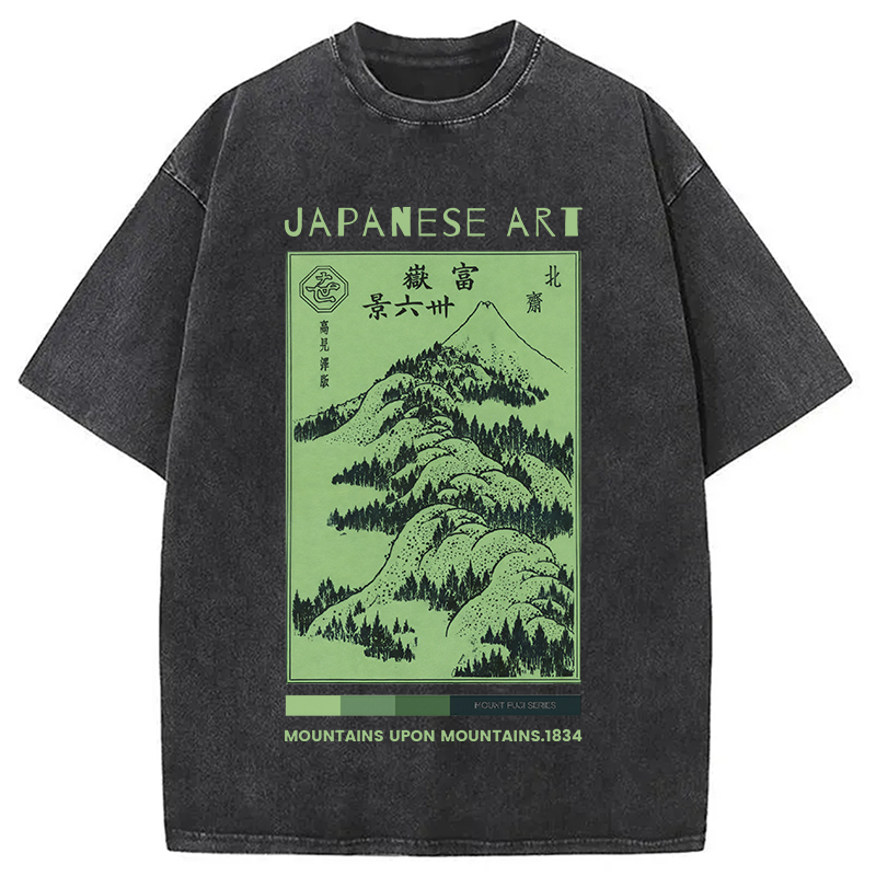Tokyocanvas 36 Views of Mount Fuji Washed T-Shirt