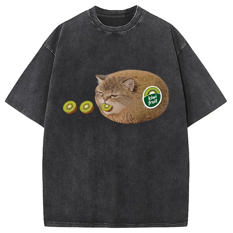 Tokyocanvas The Cat That Vomits Kiwis Washed T-Shirt