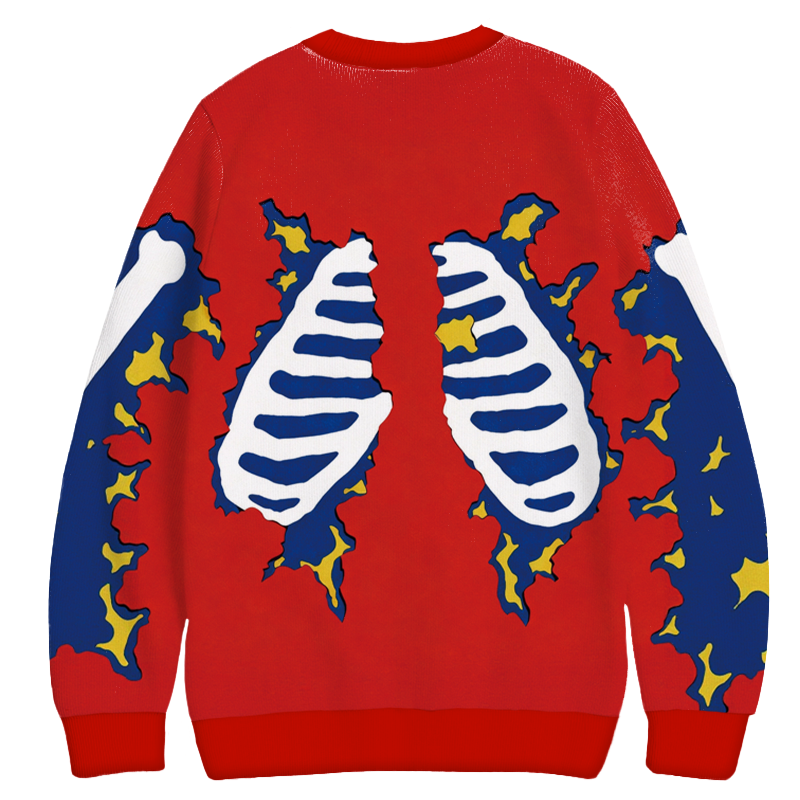 Tokyocanvas Skeleton Rib Casual Ugly Sweatshirt
