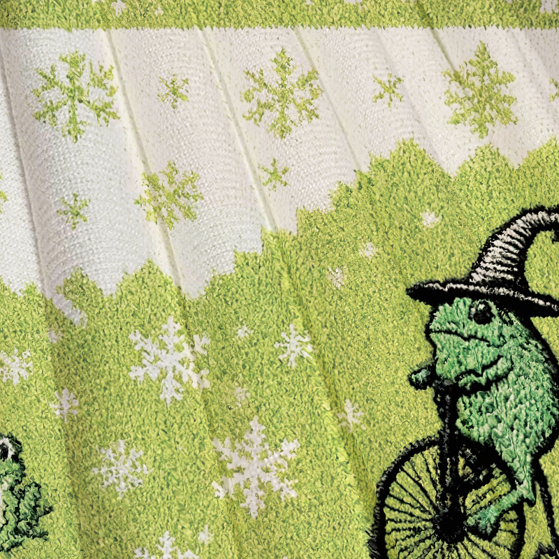 Tokyocanvas Frog Riding Penny-farthing Christmas Ugly Sweatshirt