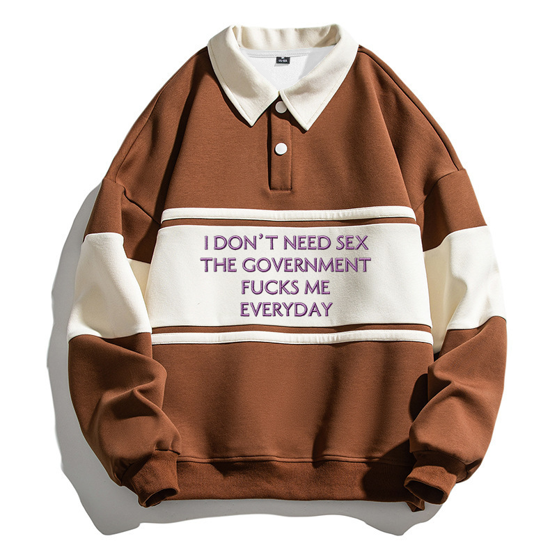 Tokyocanvas I Don't Need Polo Embroidered Sweatshirt