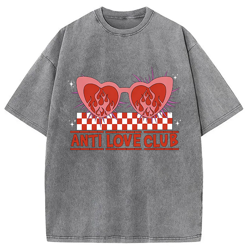 Tokyocanvas Funny Valentine's Day Heartbreak Washed T-Shirt