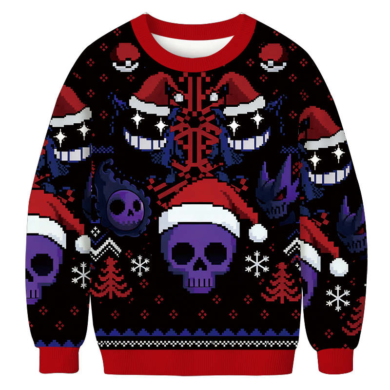 Tokyocanvas Funny Ghost Gengar Christmas Ugly Sweatshirt