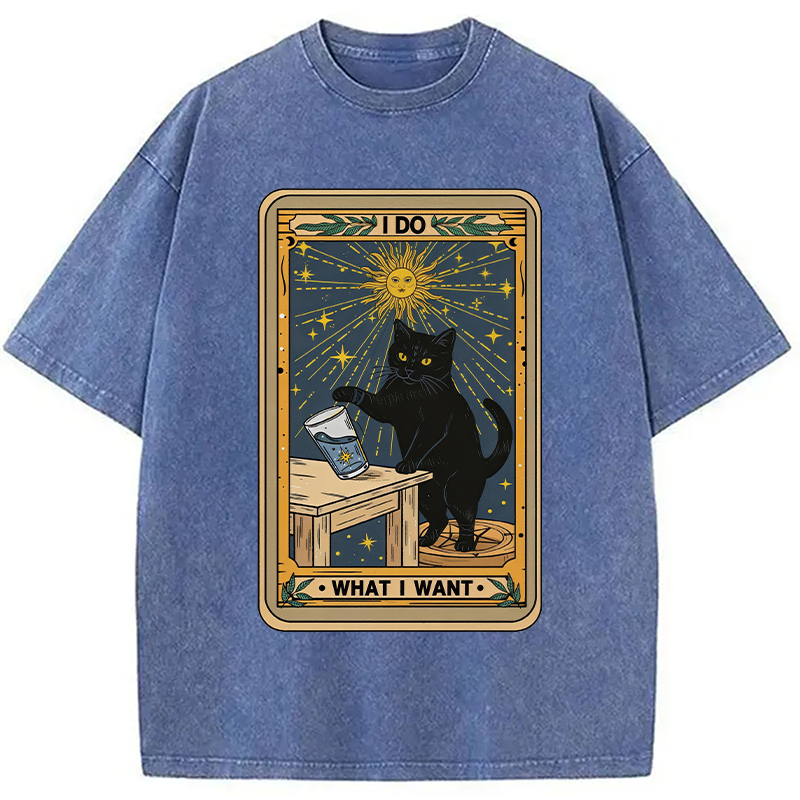 Tokyocanvas I Do What I Want Cats Tarot Washed T-Shirt