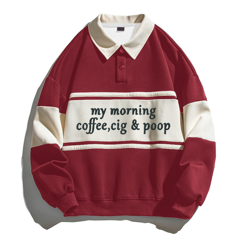 Tokyocanvas My Morning Polo Embroidered Sweatshirt