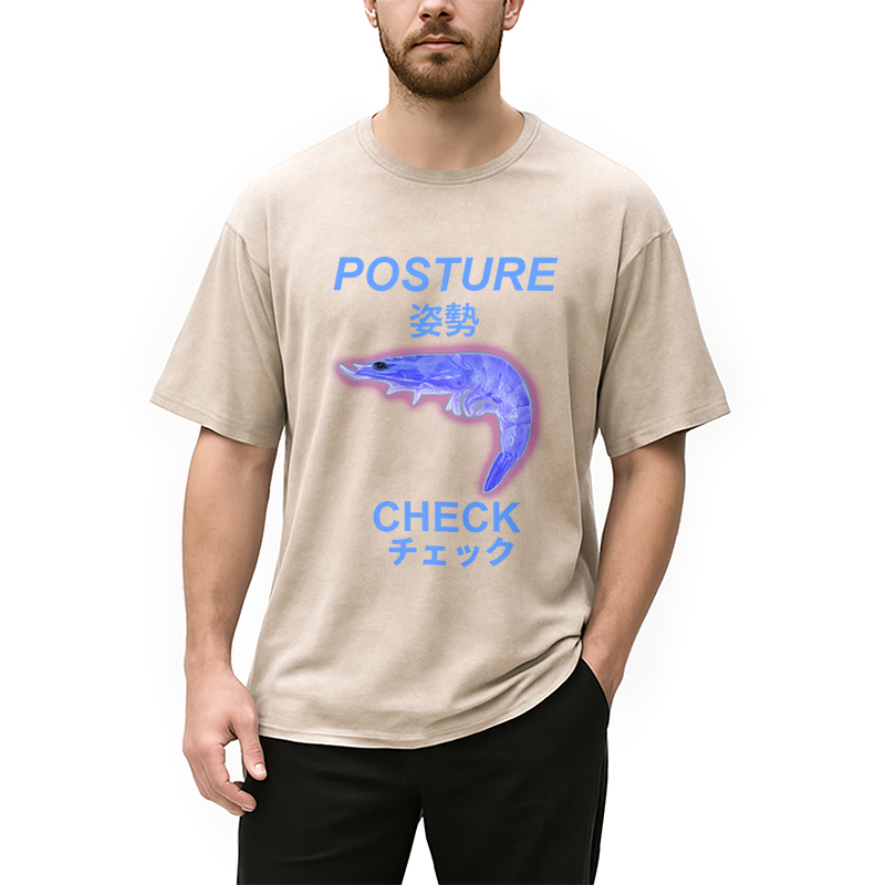 Tokyocanvas Posture Check Washed T-Shirt