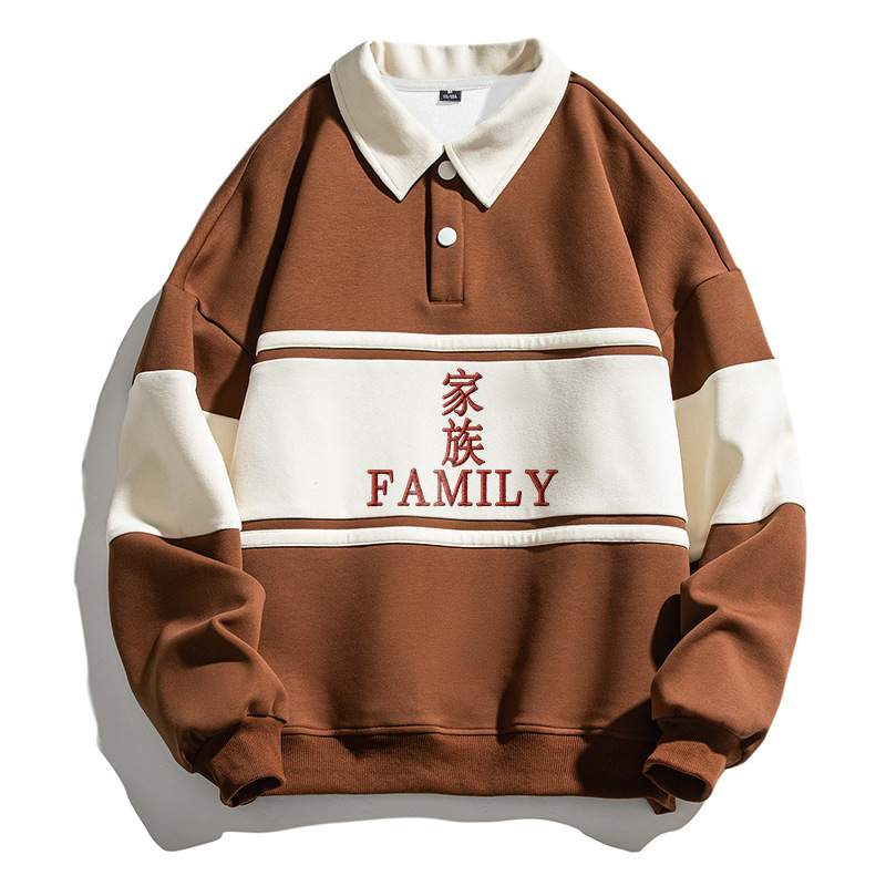 Tokyocanvas FAMILY Kanji Polo Embroidered Sweatshirt