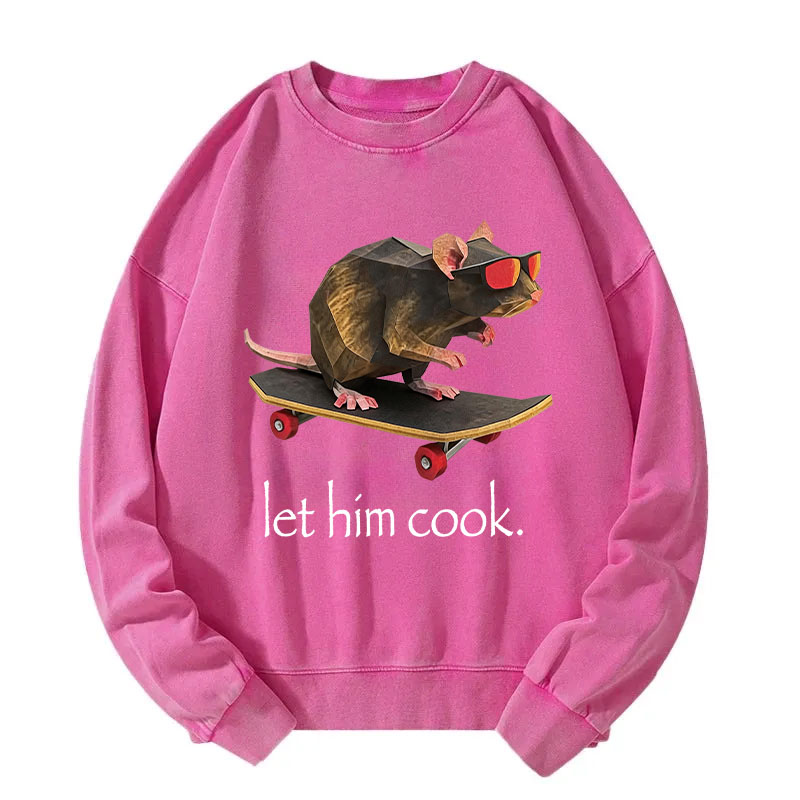 Tokyocanvas Rat Skateboard Cook Washed Sweatshirt