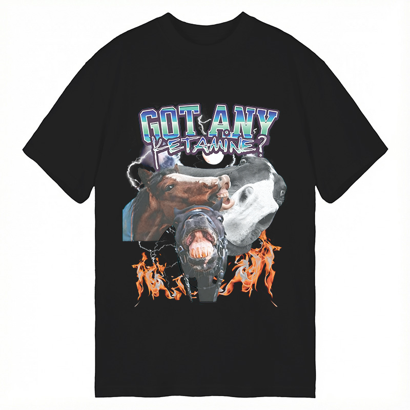 Tokyocanvas Got Any Ketamine? Funny Horse Meme Classic T-Shirt