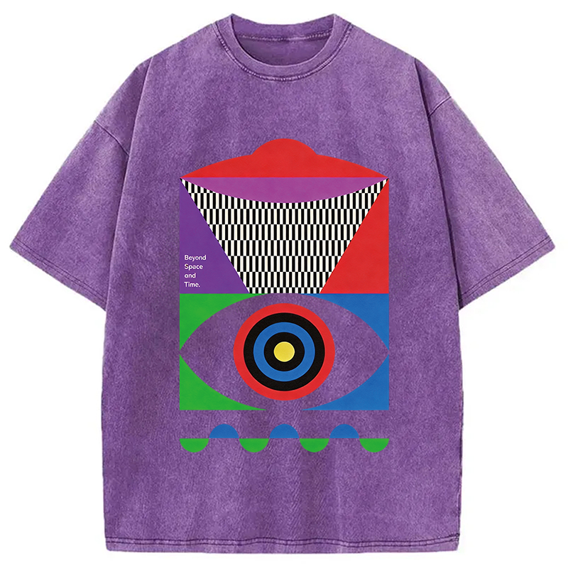 Tokyocanvas Abstract Minimalist Eye Washed T-Shirt