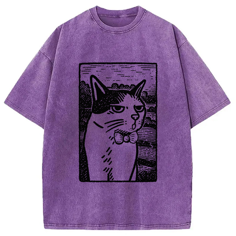 Tokyocanvas Cat's Hateful Eyes Washed T-Shirt