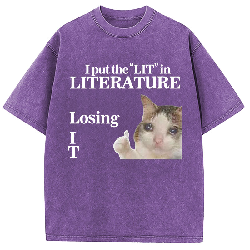 Tokyocanvas I Put the LIT in LITerature Washed T-Shirt