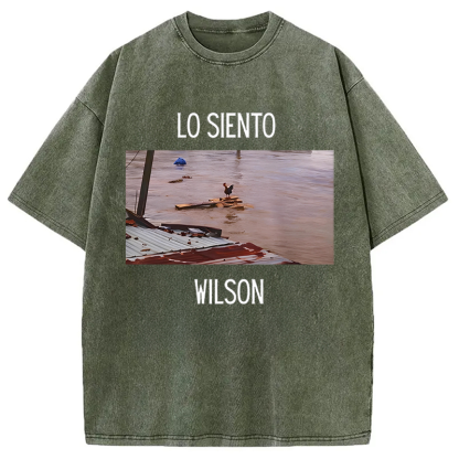 Tokyocanvas Wilson Chicken Meme Washed T-Shirt