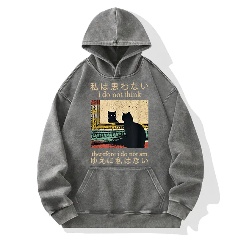 Tokyocanvas I Do Not Think Therefore I Do Not Am Washed Hoodie