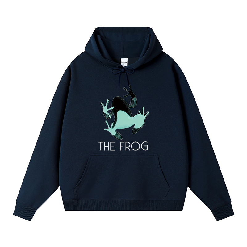 Tokyocanvas Frog Lying On Clothes Fleece Lined Hoodie