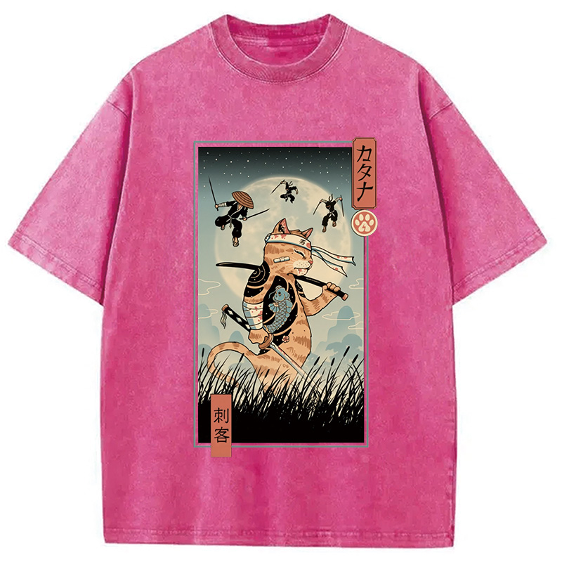 Tokyocanvas Catana the Last Warrior Ukiyo-e Washed T-Shirt