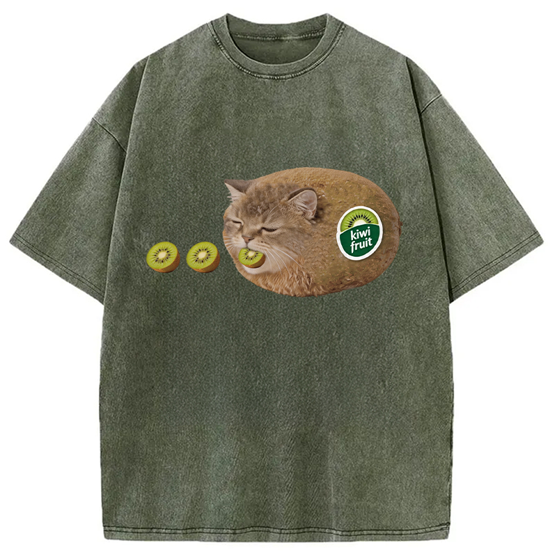 Tokyocanvas The Cat That Vomits Kiwis Washed T-Shirt