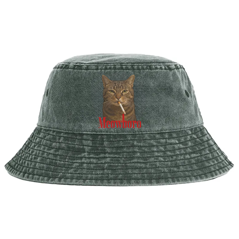 Tokyocanvas Funny Realistic Cat Meme Washed Bucket Hat