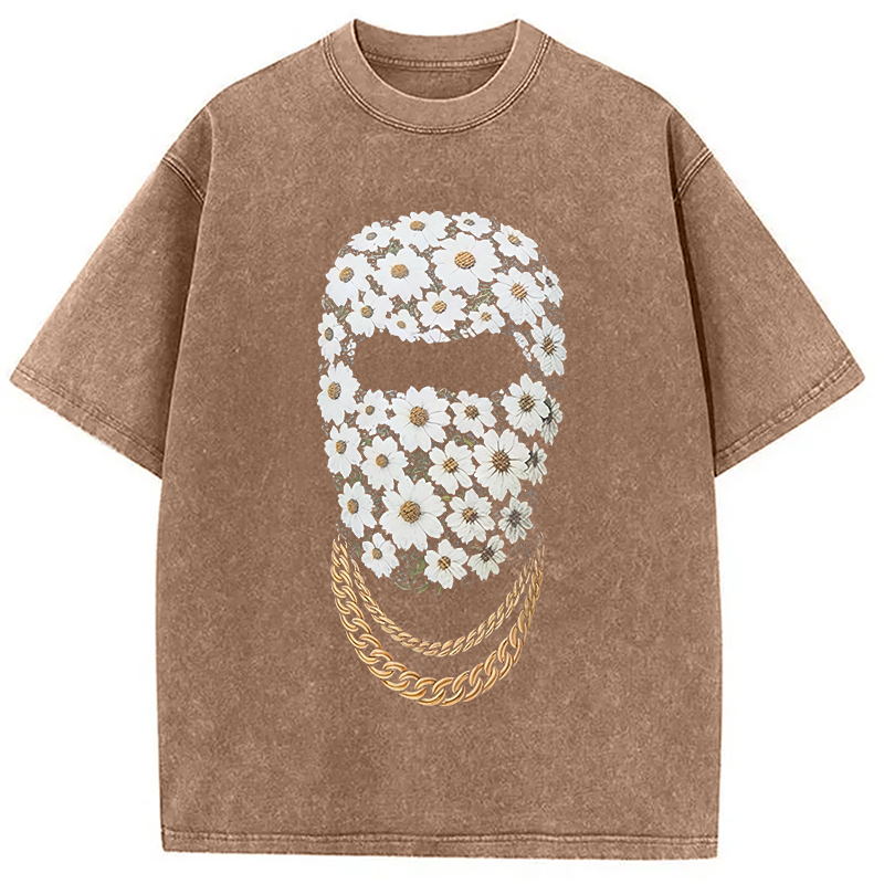 Tokyocanvas Daisy Mask Washed T-Shirt