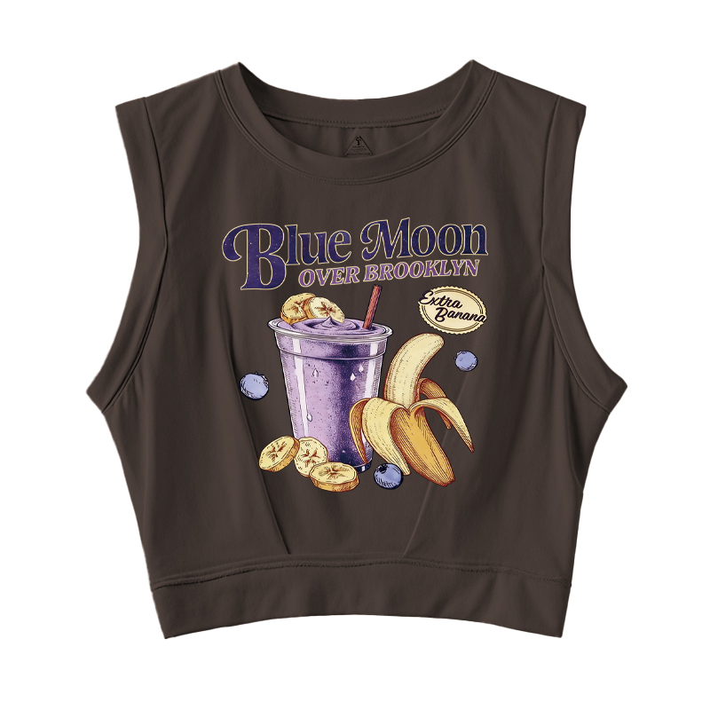 Tokyocanvas Blue Moon Over Brooklyn Sleeveless Crop Top