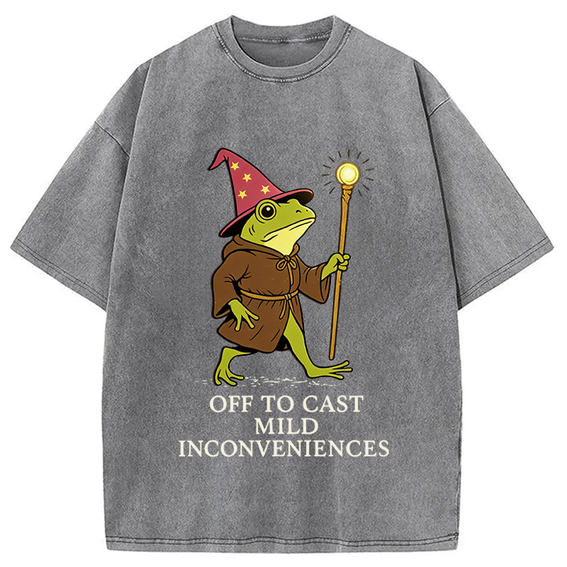 Tokyocanvas Funny DnD Frog Washed T-Shirt