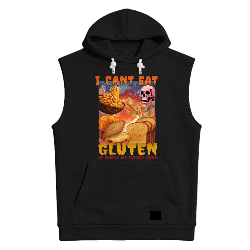 Tokyocanvas I Can't Eat Gluten Funny Meme Hooded Tank