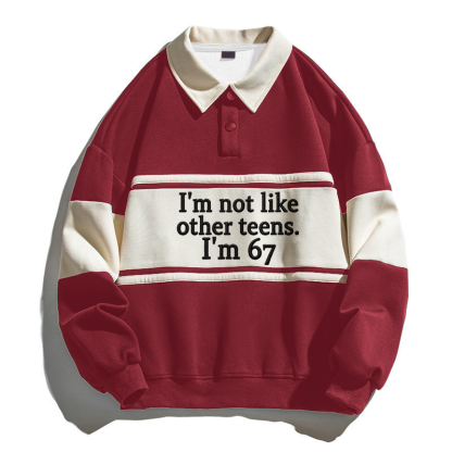 Tokyocanvas 67 Teens Polo Embroidered Sweatshirt