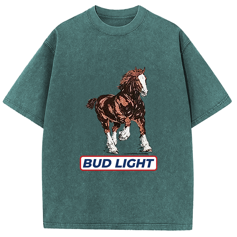 Tokyocanvas Bud Light Horse Washed T-Shirt