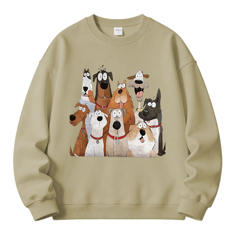 Tokyocanvas Funny Cute Dog Art Print Fleece Lined Sweatshirt