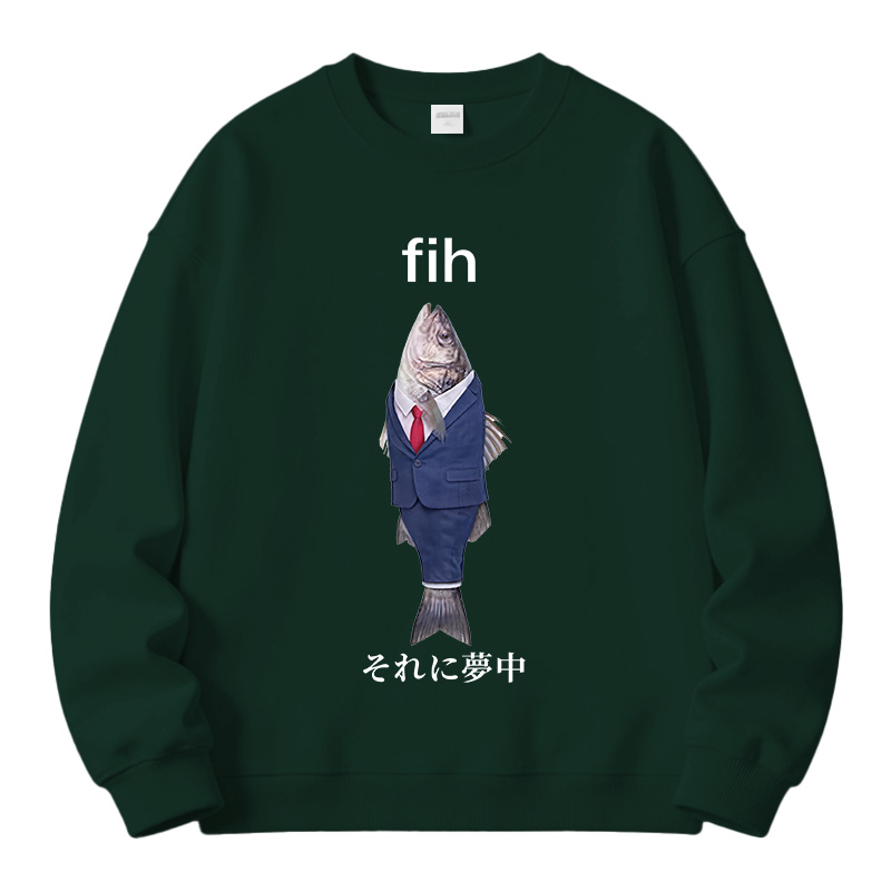 Tokyocanvas Stupid Fih Fleece Lined Sweatshirt