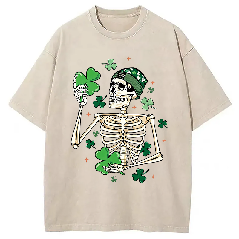 Tokyocanvas St. Patrick's Skeleton Washed T-Shirt