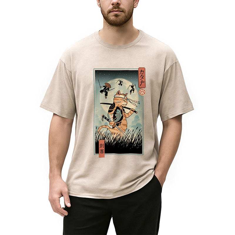 Tokyocanvas Catana the Last Warrior Ukiyo-e Washed T-Shirt