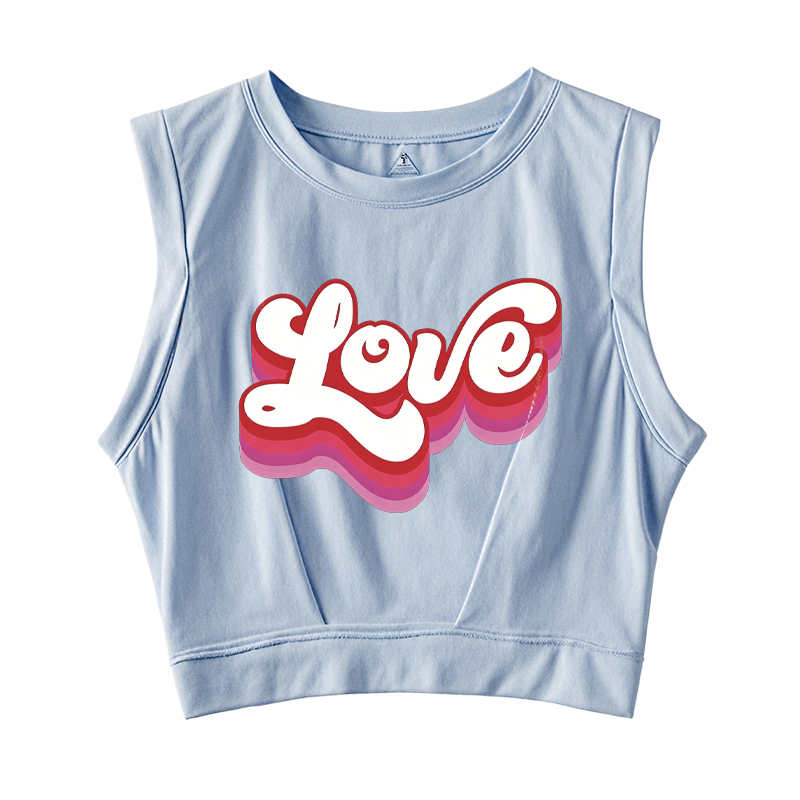 Tokyocanvas Retro Love Sleeveless Crop Top