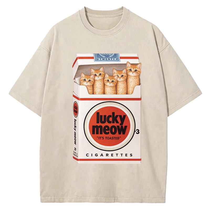 Tokyocanvas Lucky Meow Washed T-Shirt