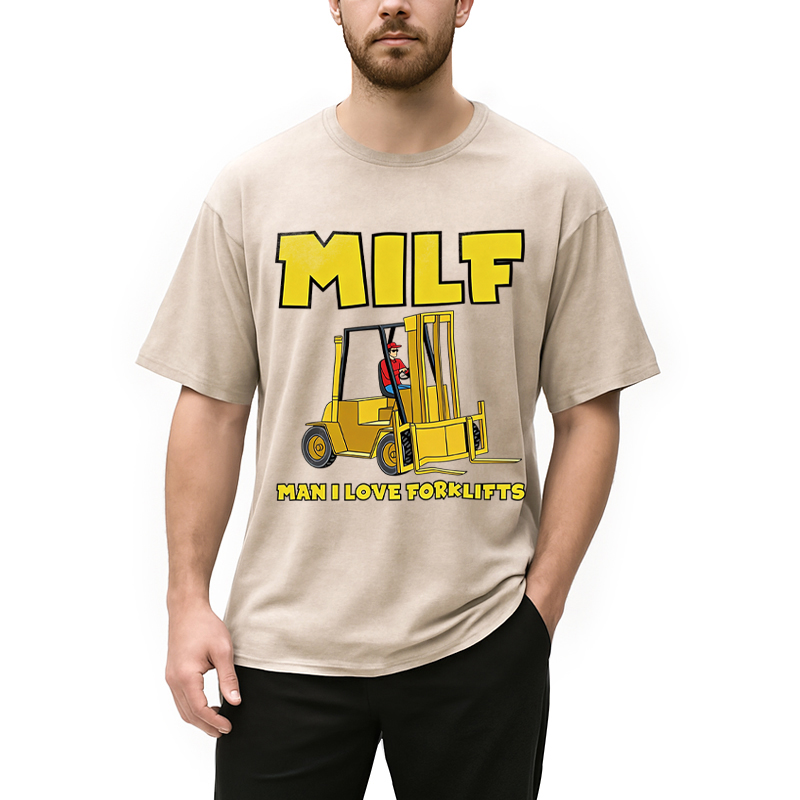 Tokyocanvas MILF Man I Love Forklifts Washed T-Shirt