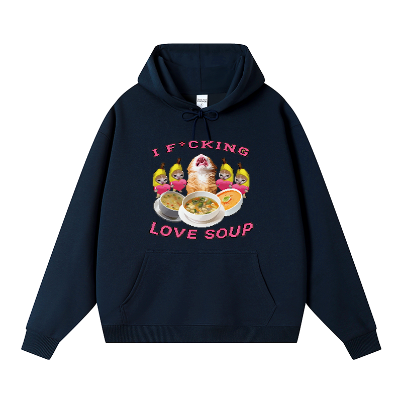 Tokyocanvas I Fxcking Love Soup Fleece Lined Hoodie