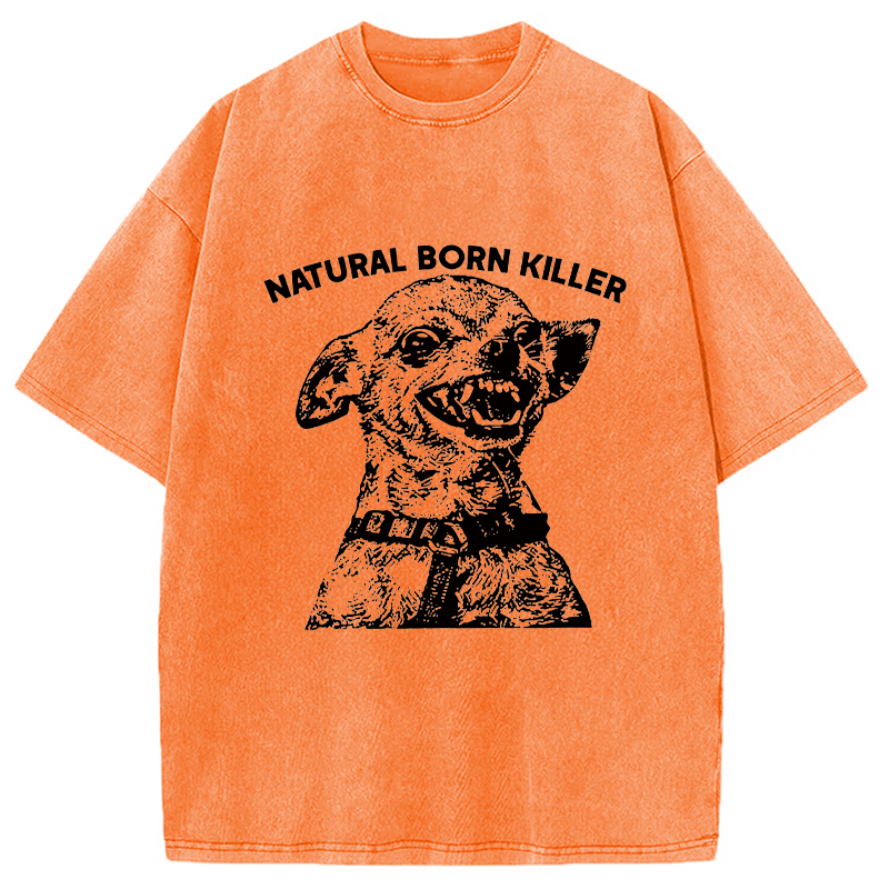 Tokyocanvas Funny Chihuahua Washed T-Shirt